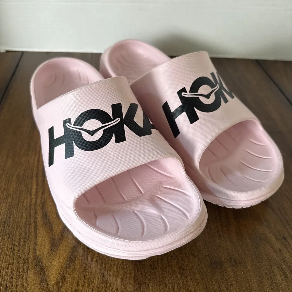 HOKA ONE ONE Ora Recovery Slide Pink Black Sport Sandals Unisex Sz M11 W13 NWOB